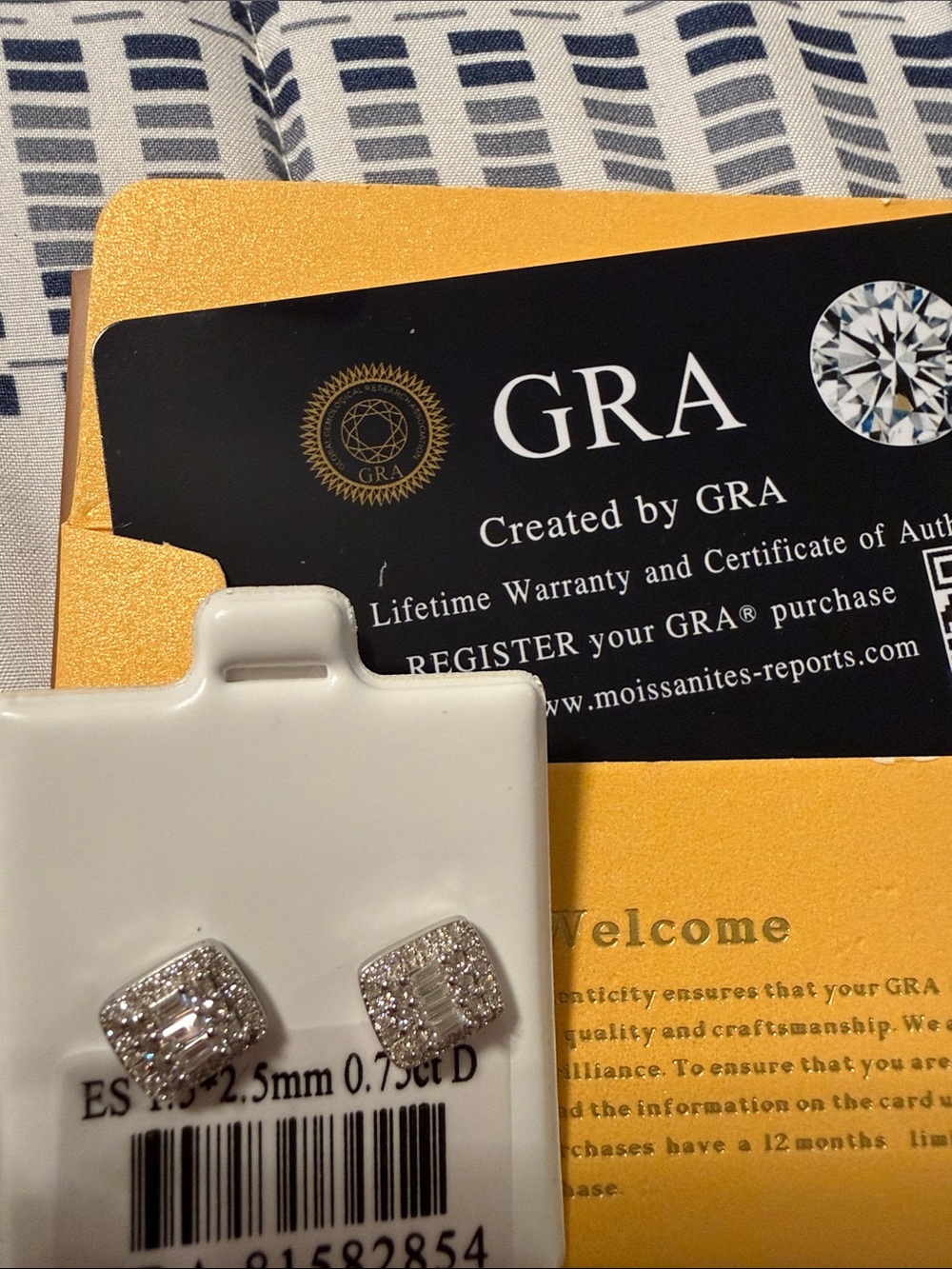GRA Moissanite Stud Earrings - Clear/Silver